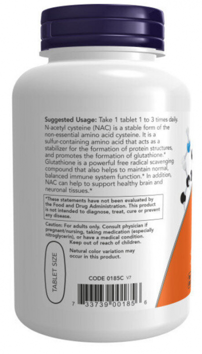 NAC-ACETYL CYSTEINE 1000 мг (ацетилцистеин) NOW Foods (120 таб)