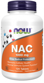 NAC-ACETYL CYSTEINE 1000 мг (ацетилцистеин) NOW Foods (120 таб)