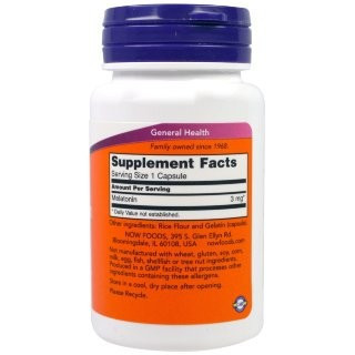 NOW Melatonin 3mg (180 кап)