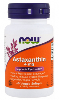Астаксантин NOW FOODS Astaxanthin 4 мг (60 вег капс)