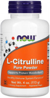 L-Citrulline Pure Powder (цитруллин) NOW Foods (113 гр)