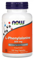 L-phenylalanine 500 мг (L-фенилаланин) 120 растительных капсул NOW Foods