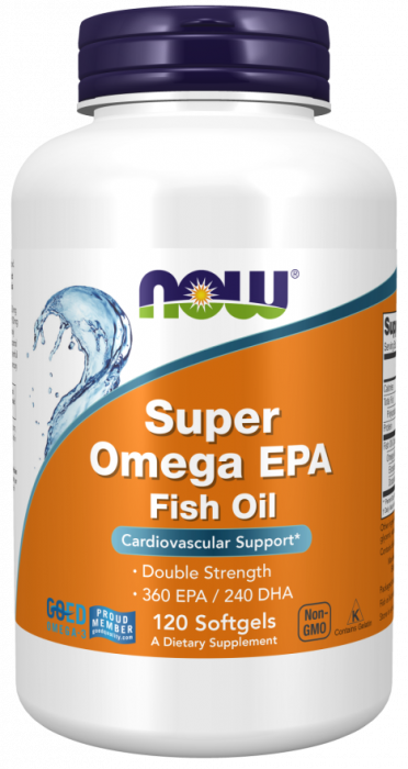 Super Omega EPA 1200 мг (омега, рыбий жир) 120 гелевых капсул Now Foods