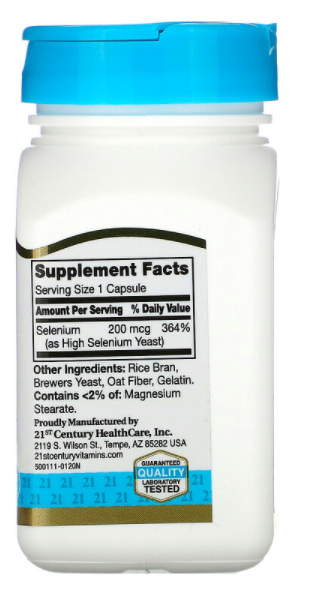 21st Century Selenium 200 mcg (60 кап)