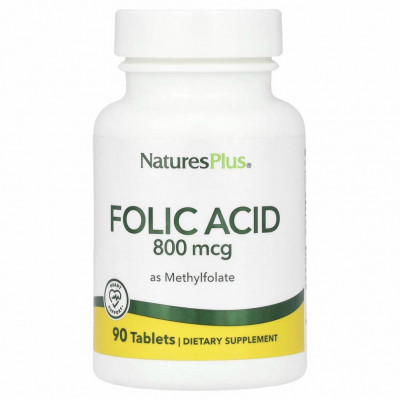 Фолиевая кислота Nature's Plus Folic Acid 800 мкг (90 табл)