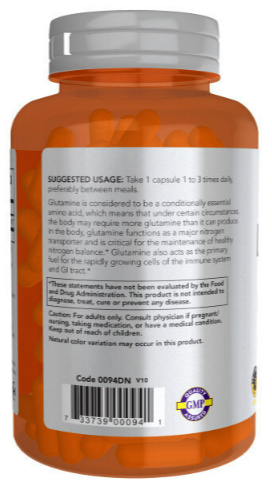 Л-Глютамин NOW L-Glutamine 1000 мг 120 вег капс