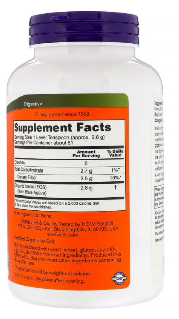 NOW Inulin Pure Powder (227 гр)