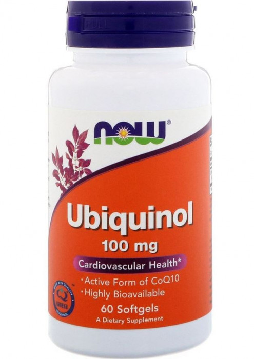 Ubiquinol 100 мг (Убихинол) 60 капсул Now Foods