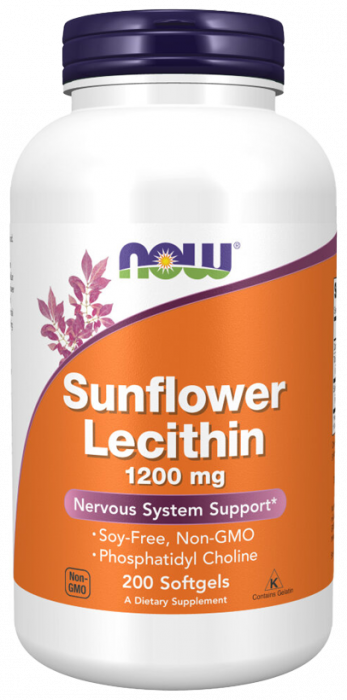 Sunflower lecithin 1200 мг (лецитин подсолнечный) NOW Foods (200 софгель)