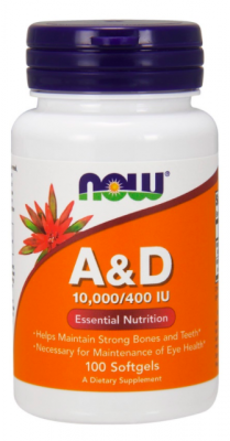 NOW Vitamin A&amp;D 10000/400 МЕ (100 капс)