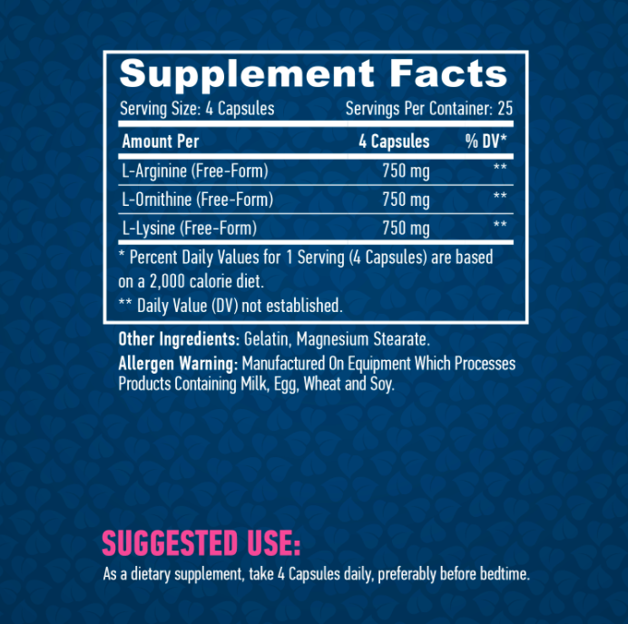 L-Arginine L-Ornithine L-Lysine HAYA LABS (100 капс)
