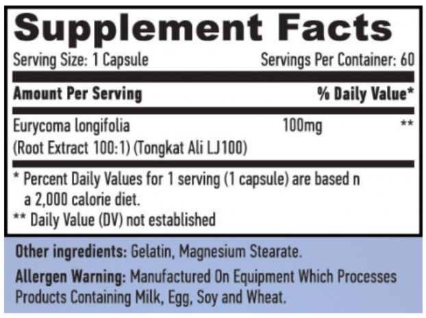 LongJack 100:1 100 mg HAYA LABS (60 капс)