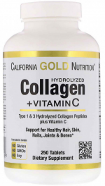 Collagen 1 и 3 тип California Gold Nutrition (250 табл)
