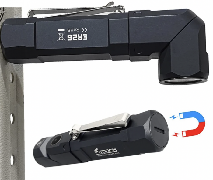 Фонарь FiTorch ER26 поворотный универсальный (магнитная USB зарядка) черный