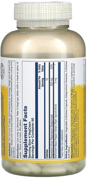 Solaray Magnesium Glycinate (Глицинат Магния) 350 mg Veg Caps