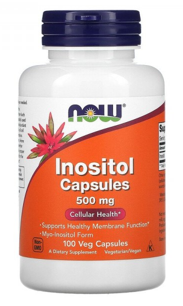 Inositol 500 мг (инозитол) 100 растительных капсул NOW Foods