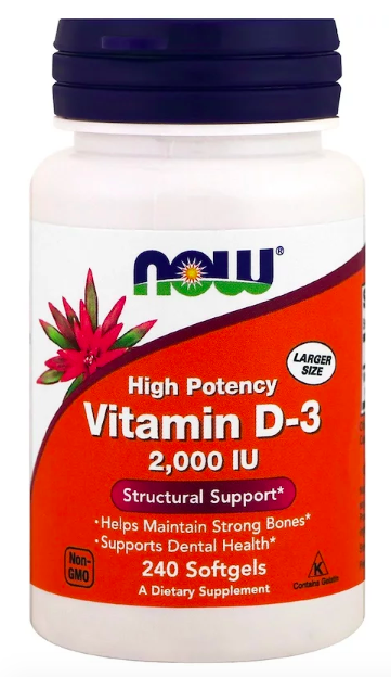 NOW Vitamin D-3 2000 IU (30 кап)