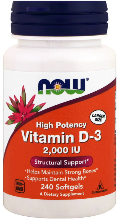 NOW Vitamin D-3 2000 IU (30 кап)