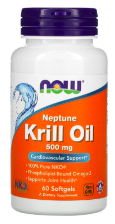 NOW Neptune Krill oil (масло криля) 500 мг (60 капс)