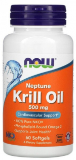 NOW Neptune Krill oil (масло криля) 500 мг (60 капс)