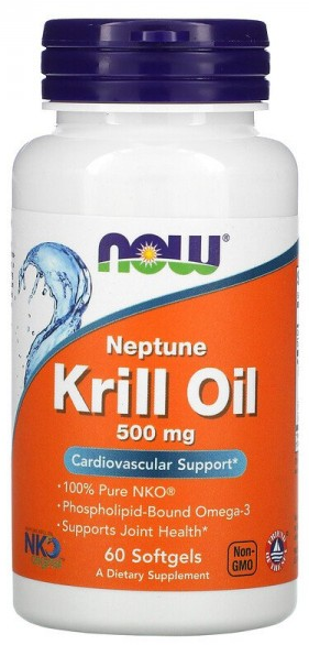 NOW Neptune Krill oil (масло криля) 500 мг (60 капс)