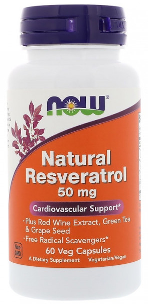 NOW Foods Natural Resveratrol 50 мг (60 вег капс)