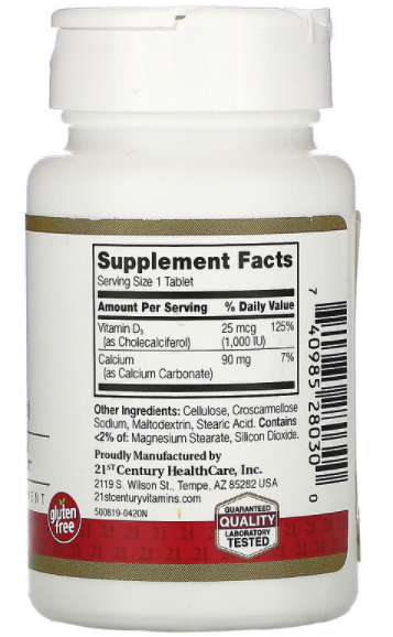 21st Century D3 1000 IU (60 таб)