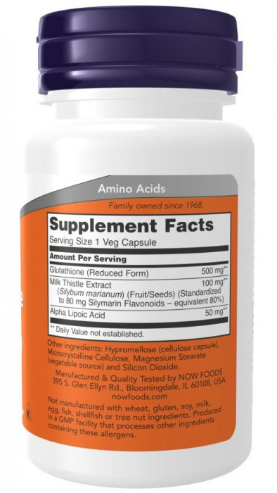 Glutathione (глутатион) 500 мг NOW (60 вег капс)