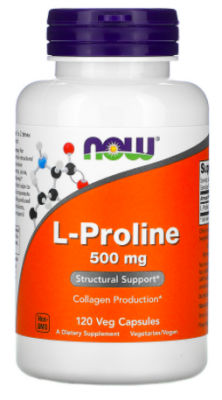 L-Proline 500 мг Now (120 вег капс)