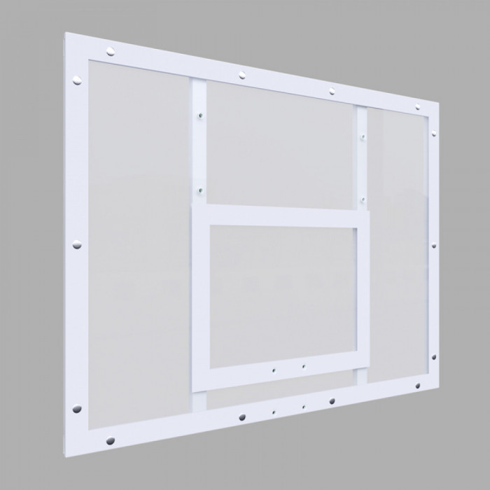 Щит баскетбольный тренировочный 1200х900 на раме ПОЛИКАРБОНАТ цвет разметки БЕЛЫЙ