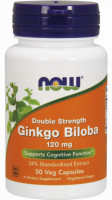 GINKGO BILOBA 120 мг (гинкго билоба) 50 растительных капсул NOW Foods