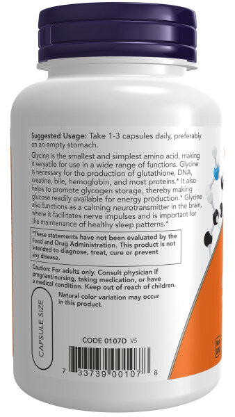 NOW Glycine 1000 mg (100 капс)