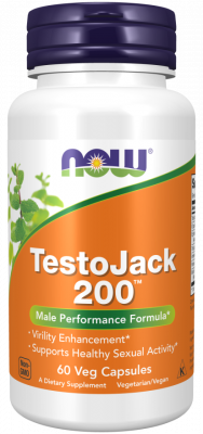 TestoJack 200 (тестобустер) 60 растительных капсул NOW Foods