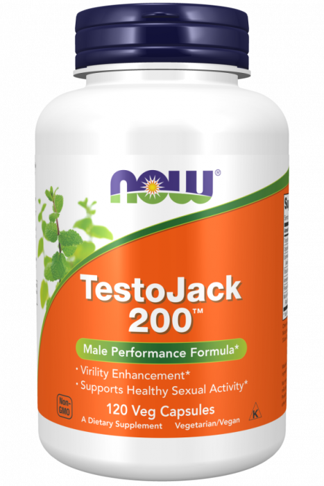 TestoJack 200 (тестобустер) 60 растительных капсул NOW Foods