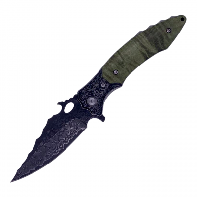Нож складной, клинок Damascus steel, рукоять дерево