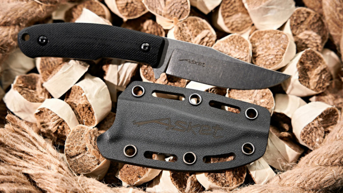 Туристический нож Asket VG10 StoneWash Kydex