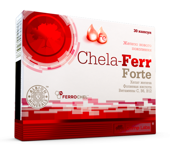 Chela-Ferr Forte (хелатное железо) 30 капсул Olimp