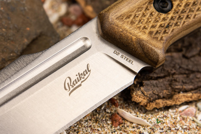 Туристический нож Baikal D2 Stonewash (орех)