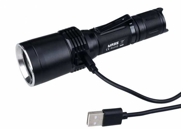 Фонарь FiTorch MR35 охотничий (USB зарядка, 5 светодиодов: синий, красный, белый, фиолетовый, УФ)