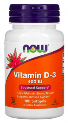 NOW Vitamin D-3 400 МЕ (180 капс)