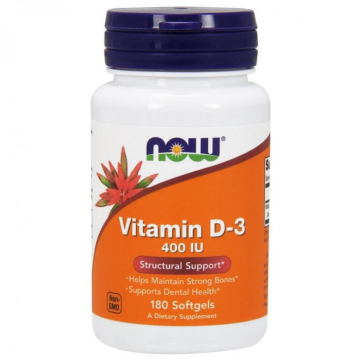 NOW Vitamin D-3 400 МЕ (180 капс)
