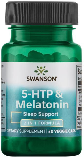Swanson Ultra 5-HTP 50 мг + мелатонин 3 мг (30 вег капс)