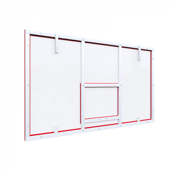 Щит баскетбольный игровой 1800х1050 на раме ОРГСТЕКЛО цвет разметки КРАСНЫЙ