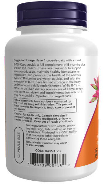B-100 (витамины группы B) 100 растительных капсул NoW Foods
