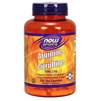 NOW Arginine 500mg Citrulline 250 мг (120 кап)