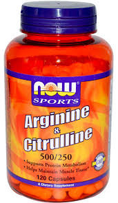 NOW Arginine 500mg Citrulline 250 мг (120 кап)