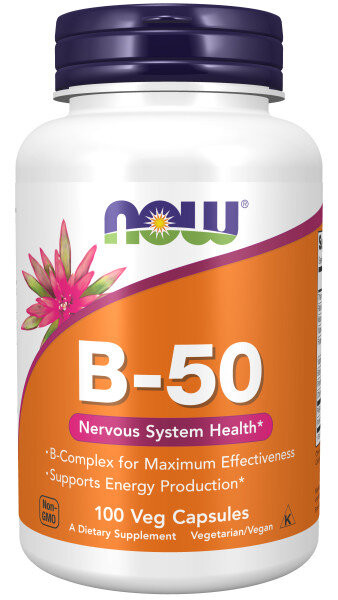 B-50 (витамины B) 100 растительных капсул NOW Foods