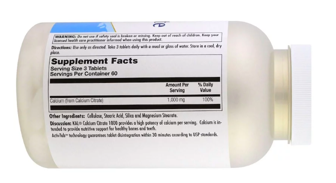 KAL Цитрат кальция 1000 мг (180 табл)