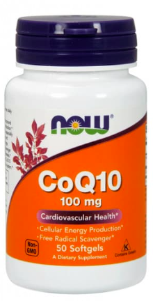 CoQ10 100 мг (коэнзим Q10, Ку10) 50 мягких капсул NOW Foods