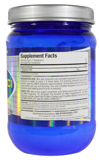 ALLMAX Nutrition Аргинин гидрохлорид (400 гр)